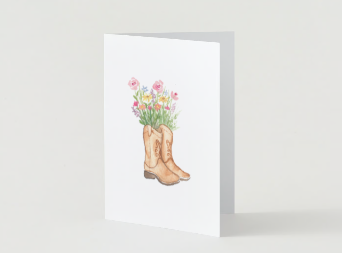 Decorative Notecards Wildflower Boots