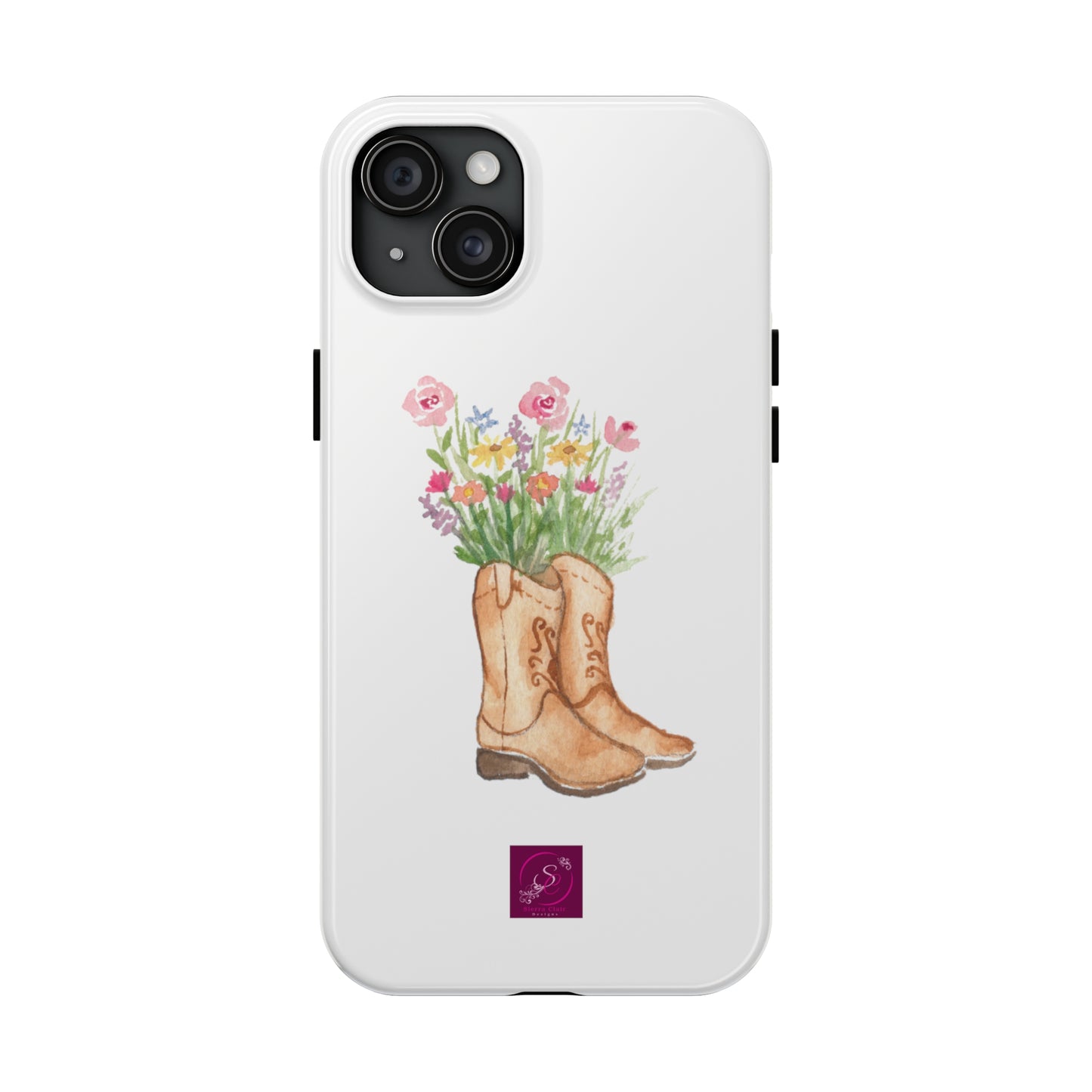 Decorative Tough Phone Cases Wildflower Boots