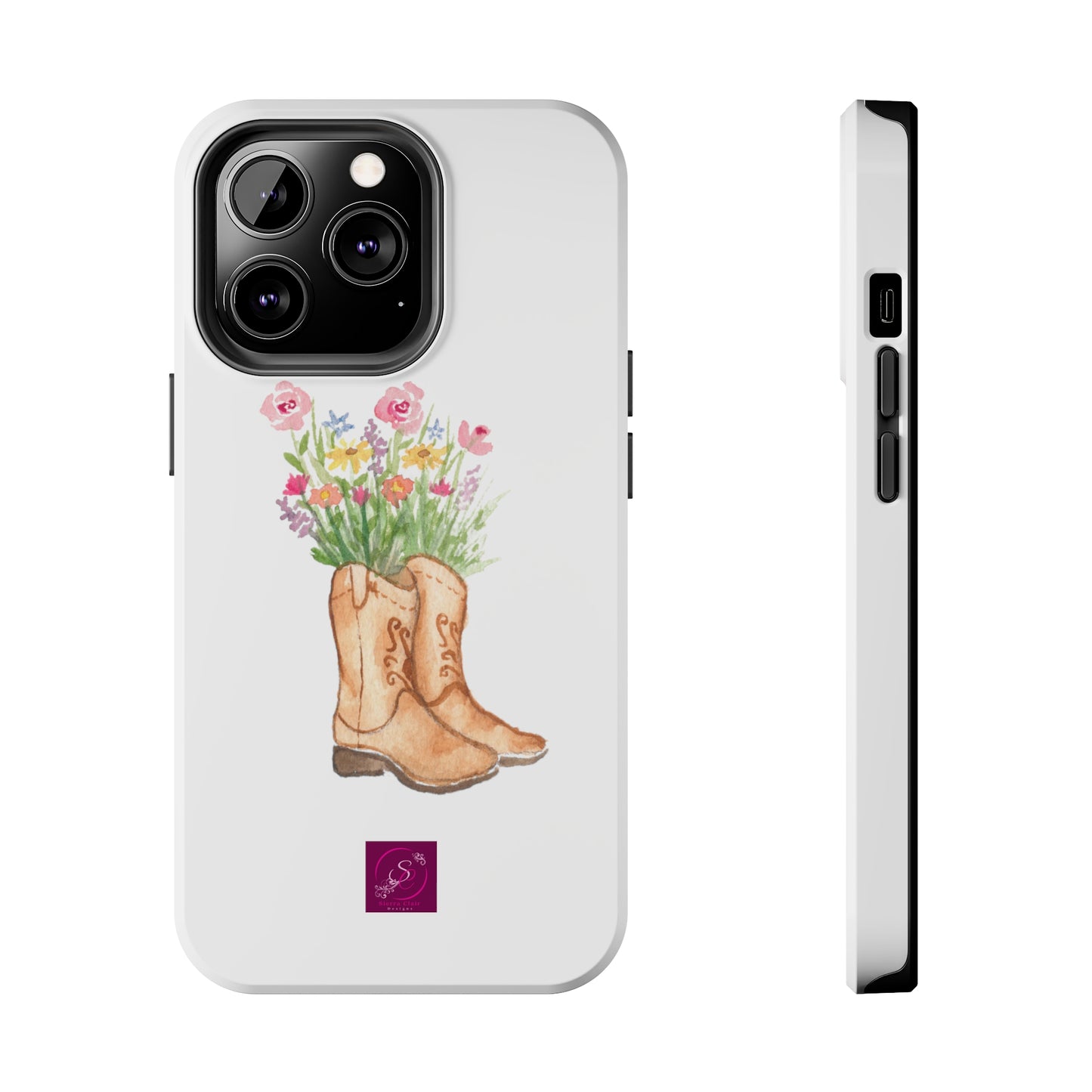 Decorative Tough Phone Cases Wildflower Boots
