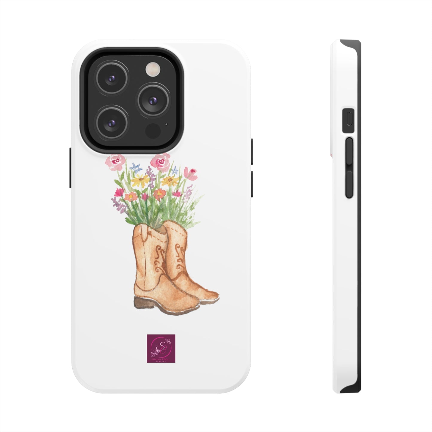Decorative Tough Phone Cases Wildflower Boots