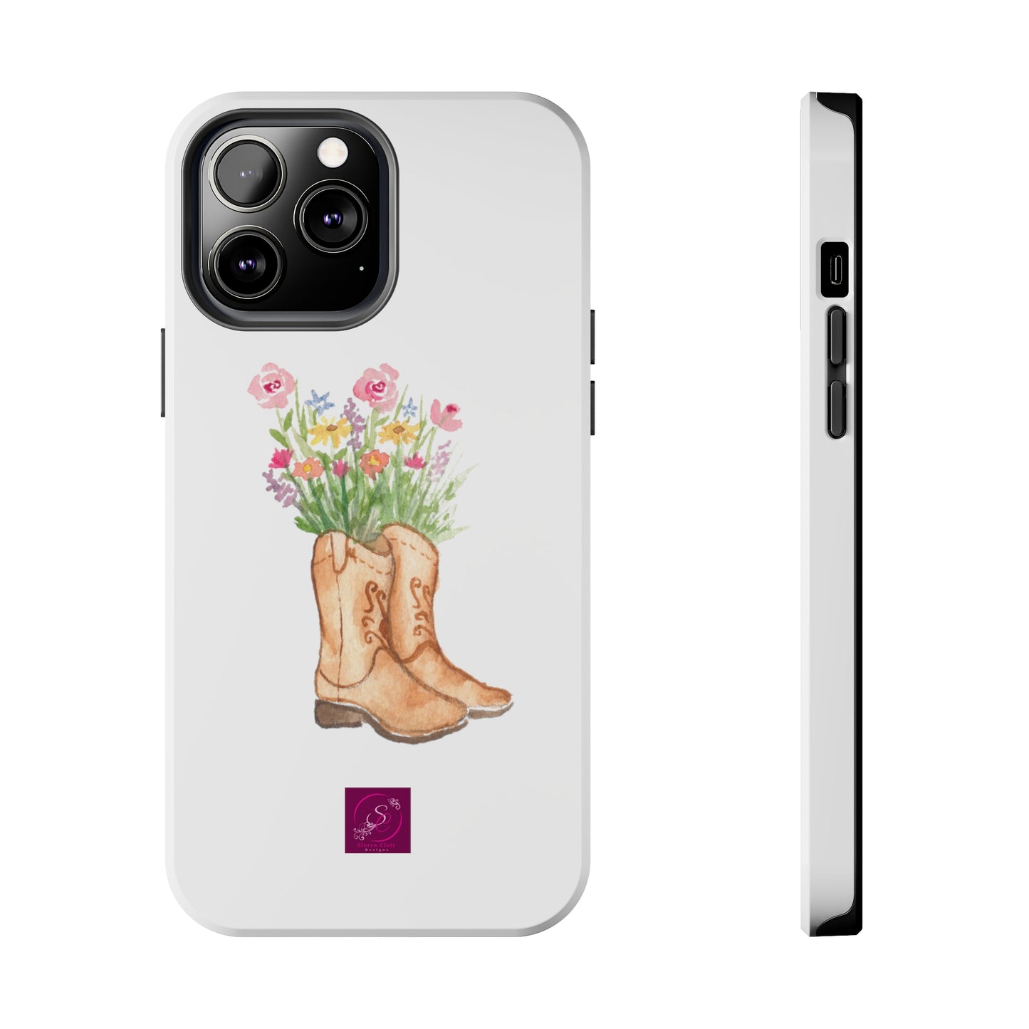 Decorative Tough Phone Cases Wildflower Boots