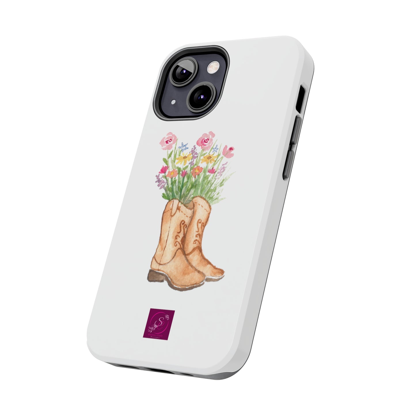 Decorative Tough Phone Cases Wildflower Boots