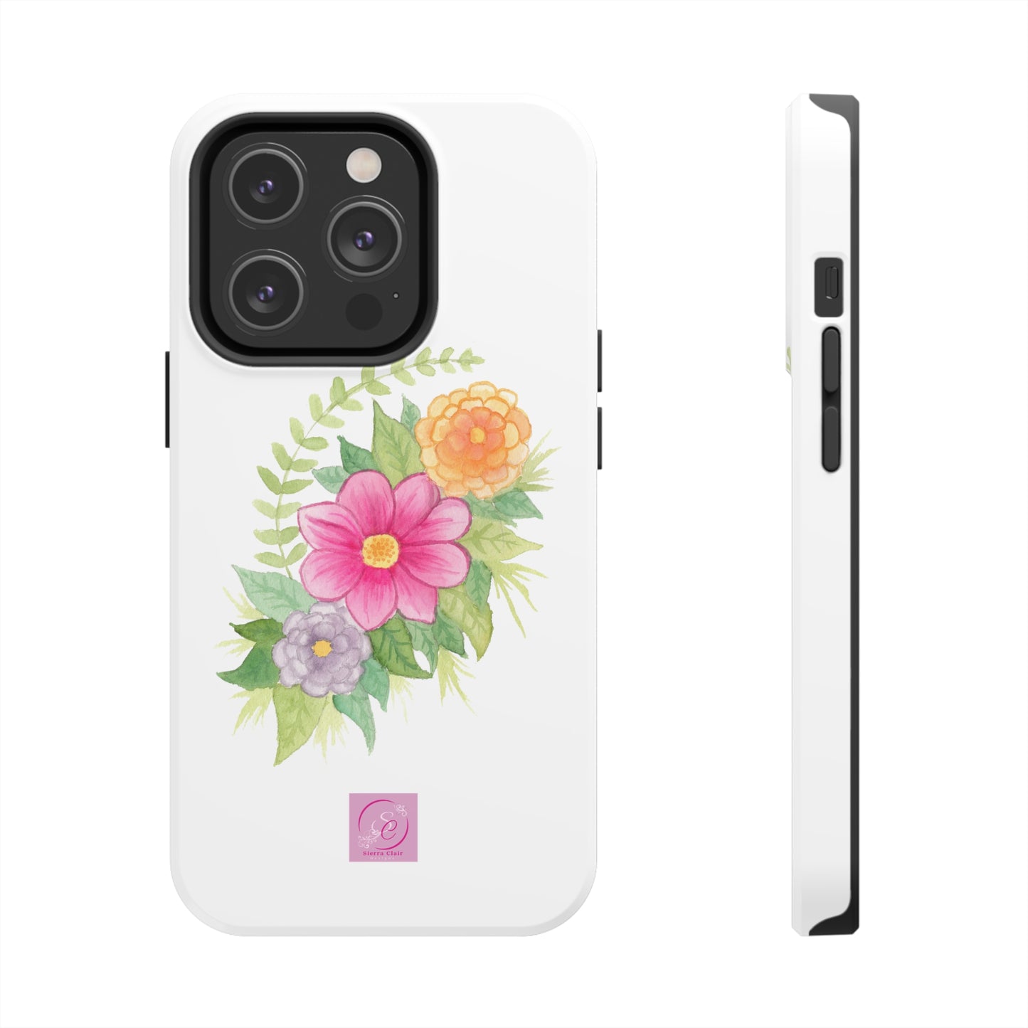 Decorative Tough Phone Cases Floral Design