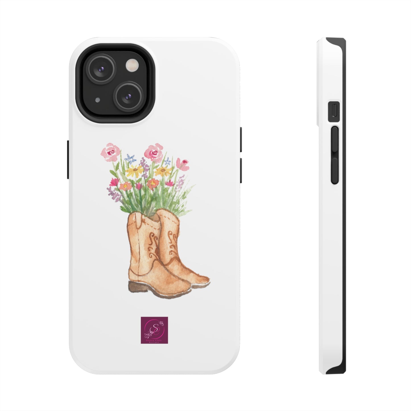 Decorative Tough Phone Cases Wildflower Boots