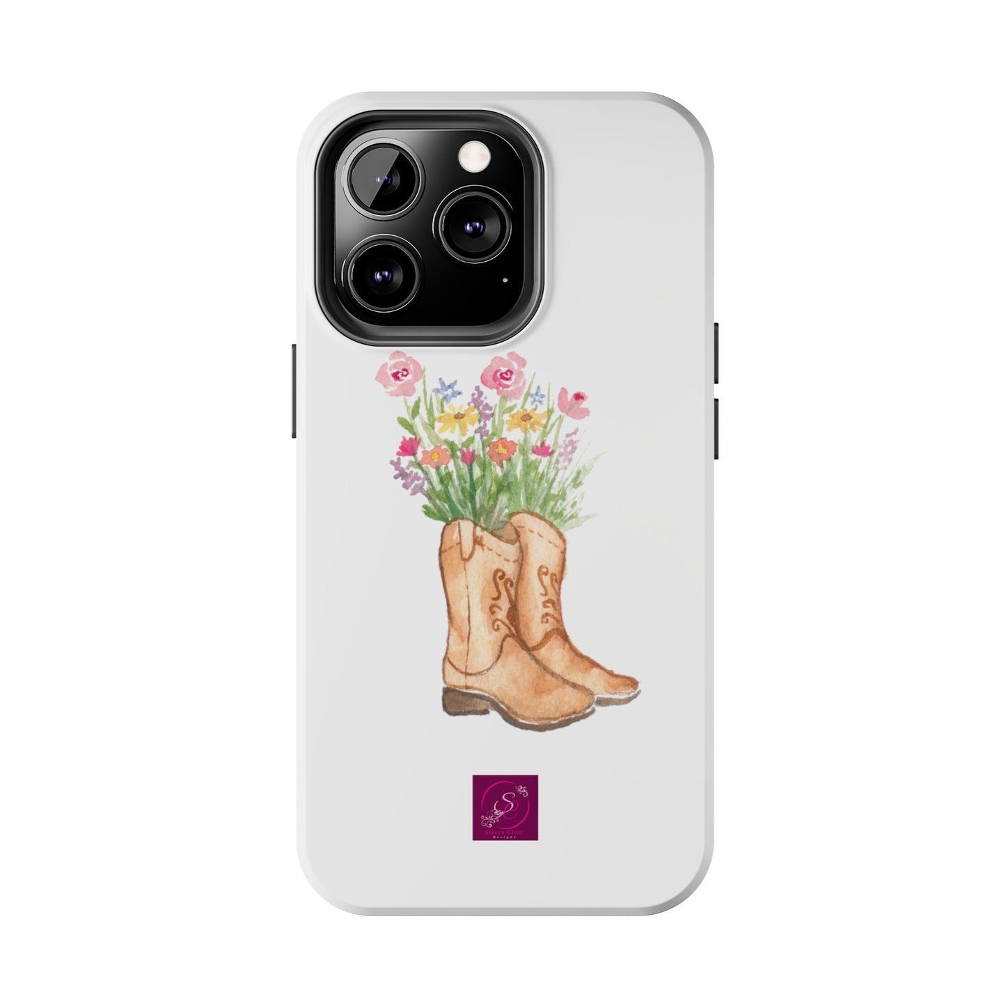 Decorative Tough Phone Cases Wildflower Boots