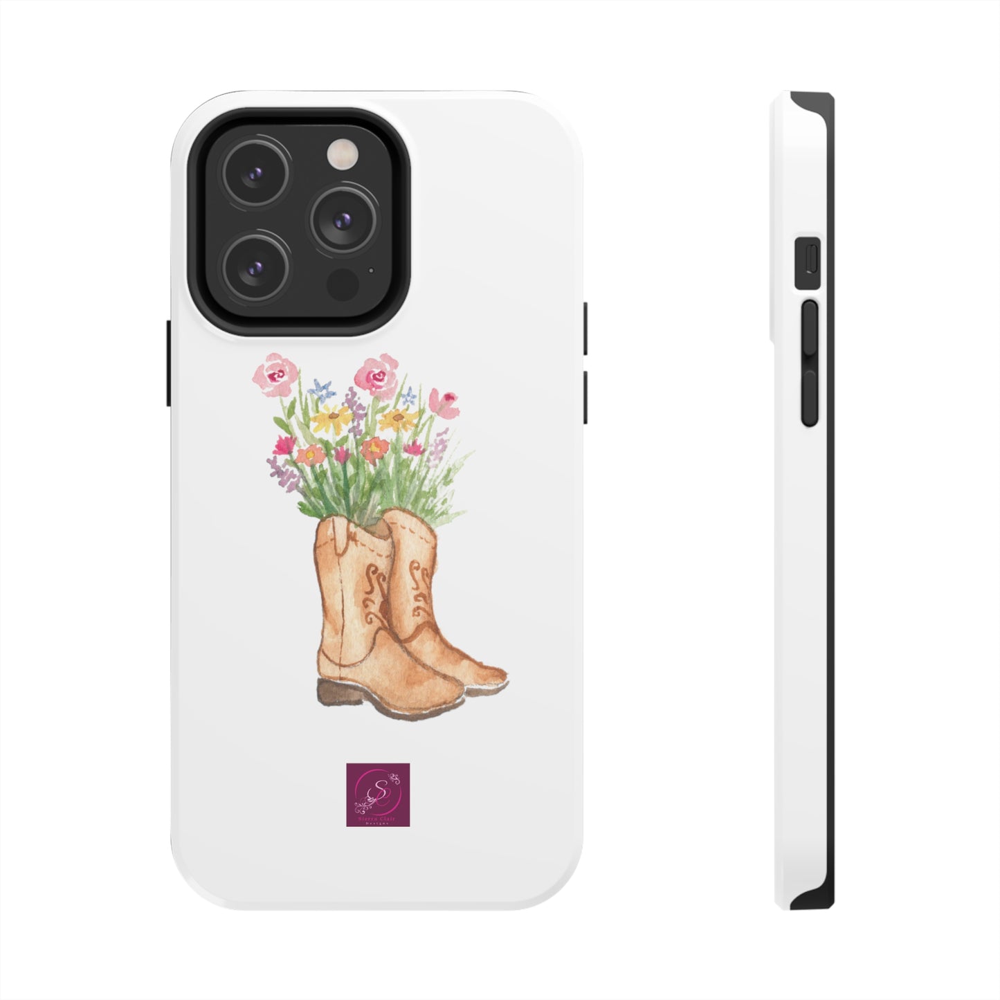 Decorative Tough Phone Cases Wildflower Boots