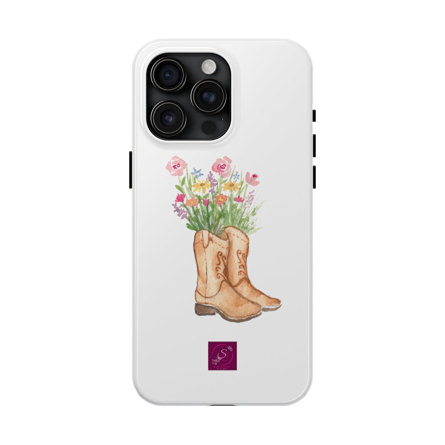 Decorative Tough Phone Cases Wildflower Boots