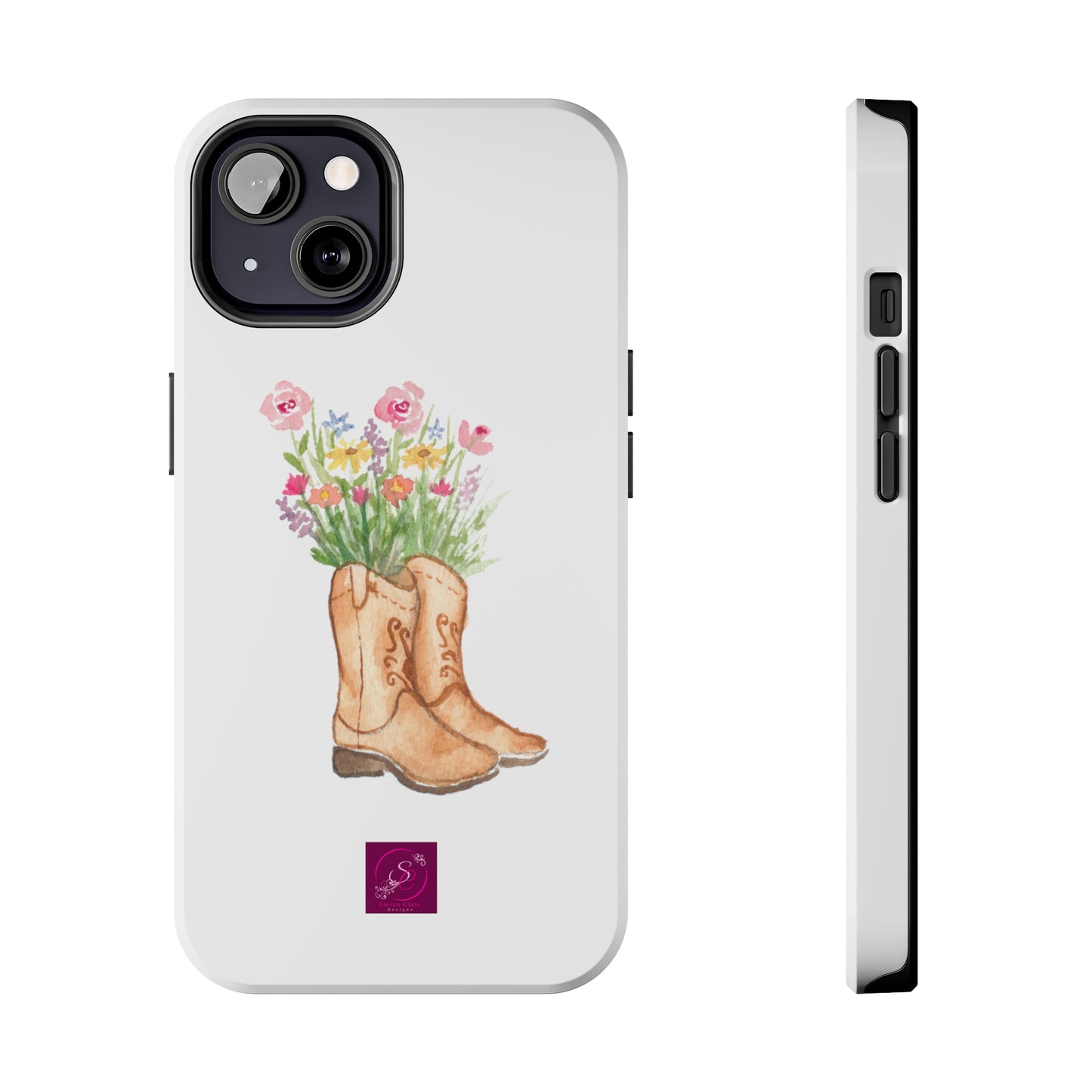 Decorative Tough Phone Cases Wildflower Boots