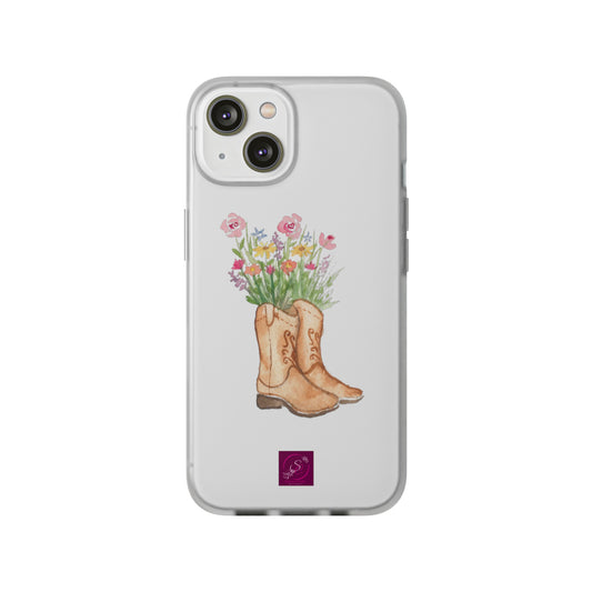 Decorative Flexi Phone Cases Wildflower Boots