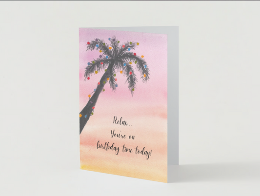 Birthday Card Tropical Palm Tree