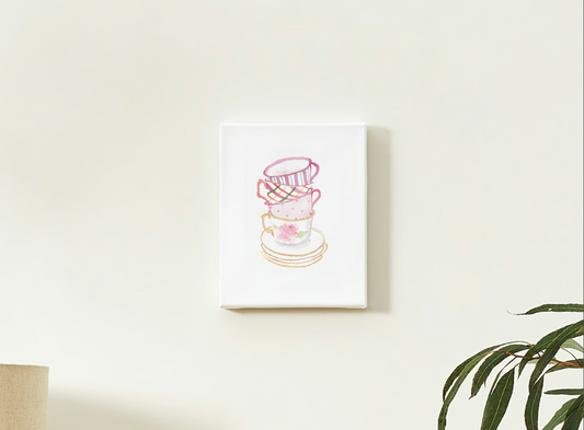 Home Decor Stacked Teacups Art Print