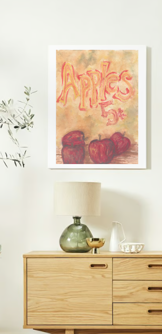Home Decor Fall Rustic Apples Art Print