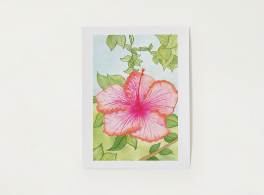 Home Decor Tropical Pink Hibiscus Art Print