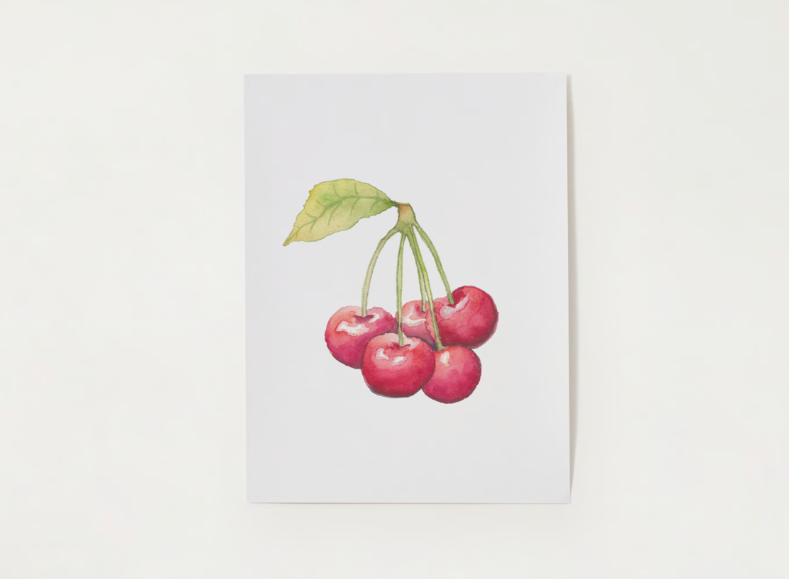 Home Decor Summer Juicy Cherries Art Print