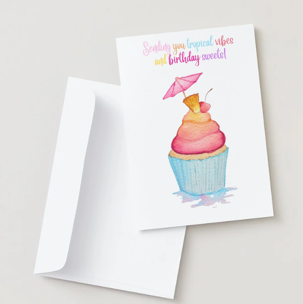 Birthday Card Summer Birthday Cupcake