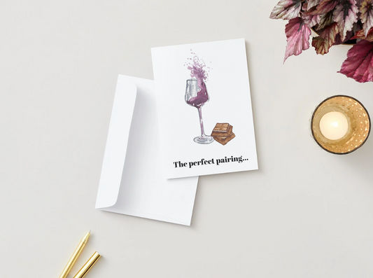 Valentine's Day Card: Red Wine and Chocolate