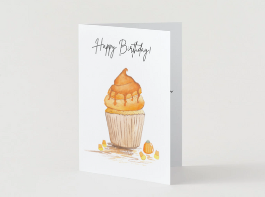 Birthday Card Fall Birthday Cupcake